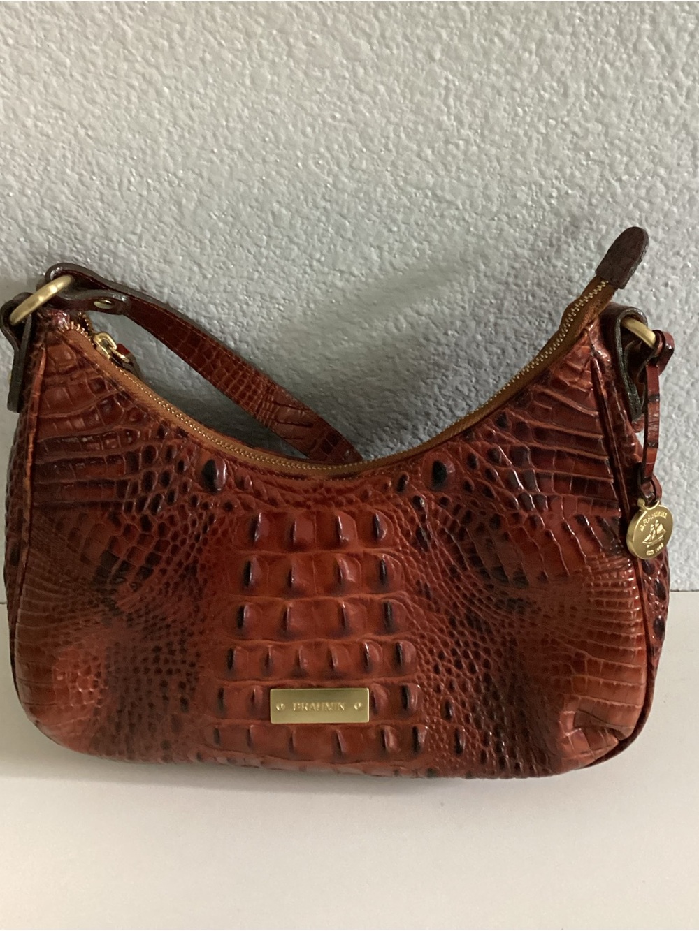 Brahmin Tabitha Croc-Embossed Shoulder Hobo Bag Like New - Picture 14 of 14